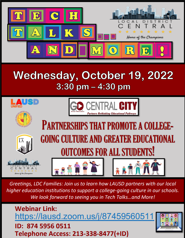 College Readiness 10/19/22 zoom - 3:30pm see flyer